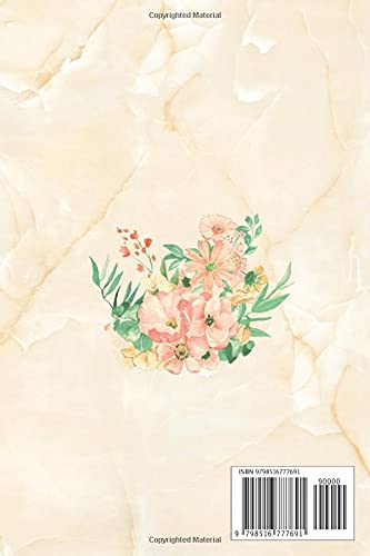 MAMEY: Mamey Notebook, Cute Lined Notebooks and Journals, 120 Page journal, Lined Writing notebook, Mamey Gifts, marble cover, floral theme