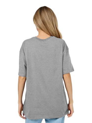 Image of LEOTUDE Oversized Half Sleeve Tshirt for Women, Round Neck Longline Drop Shoulder Solid T-Shirt