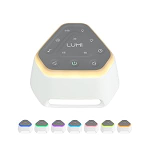 LUMI | White Noise Machine | Sound Machine for Sleeping | 26 Non Looping Soothing Sounds & 7 Color Baby Night Light | White & Pink Sound Machine Baby | White Noise Machines for Adults & Kids