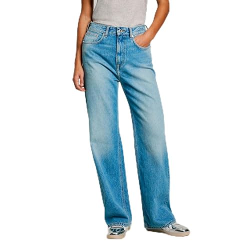 Pepe Jeans Straight Jeans Uhw, Azul (Denim-Ms7), 29W / 30L para Mujer