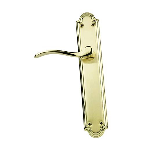 Manivelle pour porte BECUSA avec grande plaque dorée lisse sans trou de clé