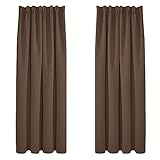 FANTASTISCHES MATERIAL & SCHICKES DESIGN - Deconovo Verdunkelungsvorhänge bestehen aus 100 Prozent hochwertigem Polyester. Sie sind weich, drapiert, elegant und fühlen sich sehr glatt an. Sie sehen gut an Ihren Fenstern aus und dekorieren Ihr Zuhause perfekt. Die Gardine hat ein einfaches Design und bequem Tastempfindung. Die Vorhänge mit reichen Farben können Ihren Raum passen und bringen freundlichen und schönen Umwelt.