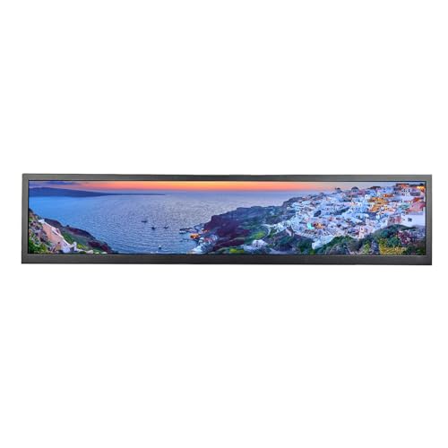 Image of VSDISPLAY 19'' IPS Stretched Bar LCD Display 1920x360 with H /D USB Ports | Autoplay Monitor for Advertising Extra Display Gaming Cabinet Topper