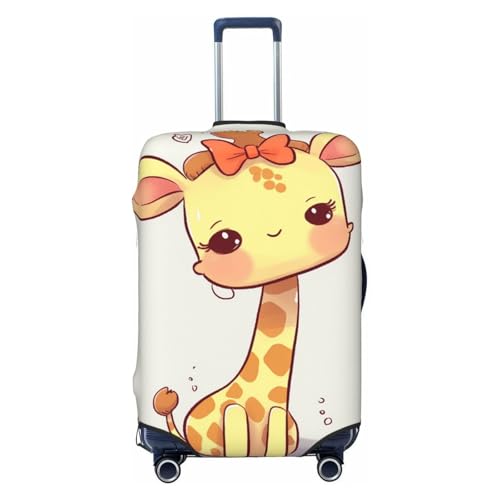 Travel Luggage Cover Suitcase Protector Elastic Washable Cute bow giraffe Suitcase Cover Anti-scratch Spandex Baggage Covers Fits 18-32 Inch Luggage