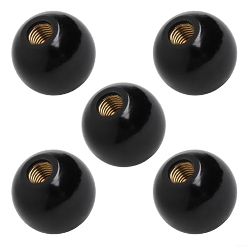 Linnkyfloa for 5 Pcs Black Ball Lever Knobs with Female Thread M5/M6/M8/M10/For M12 for Machine Tools, 20-40mm Diameter Round Knobs for Industrial Equipment and(M12x40)
