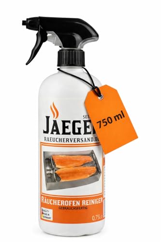 Jaeger Räuchereiprodukte | Räucherofenreiniger & Rauchharzentferner 750ml – kraftvoller Grillreiniger für Räucherofen, Gasgrill, Edelstahl – gebrauchsfertig – Made in Germany