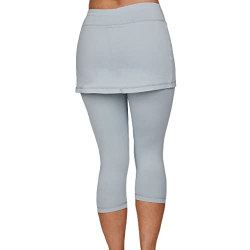 SOFIBELLA Saia feminina UV Staples Abaza de 33 cm com leggings capri