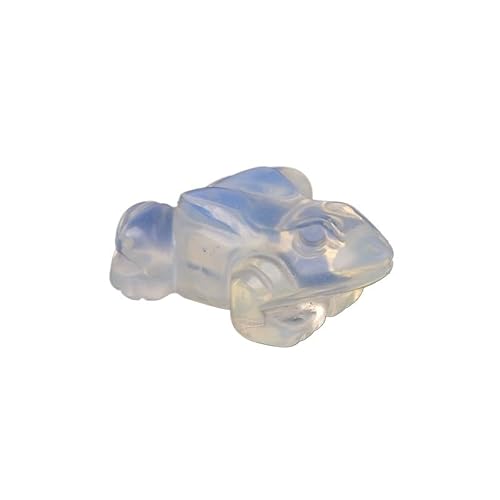 HUFFA Natural Crystal Agate Frog Figurine - 37x27x15mm Hand-Carved Animal Decoration for Home Ornaments(Opal)