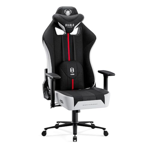 Diablo Gaming Stuhl Stoff X-Player 2.0 - Breite Sitzfläche - Gaming Chair mit 3D Armlehnen -...