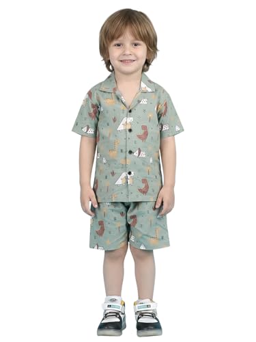 Image of POLKA TOTS 100% Cotton Half Sleeve Shirt and Shorts Combo for Boys | Co-Ord Set for Kids | Summer Wear Dress for Toddlers | Breathable & Skin-Friendly Boys Clothes | Trendy Summer Outfit & Beach Wear