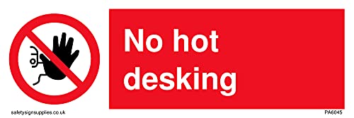 No hot desking Sign - 150x50mm - L15