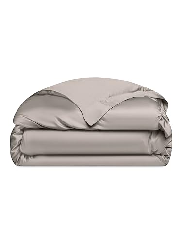 Cozy Earth Luxury Duvet Cover Queen - 100% Viscose from Bamboo - Ultra-Soft, Cooling & Lightweight Duvet Cover - Temperature-Regulating Bedding with Concealed Zip & Interior Snap Closures - Driftwood