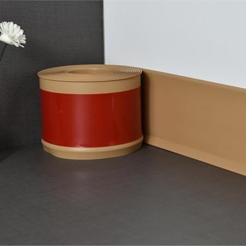 Yuanpgky Rodapié de PVC para mejoras del hogar, tira de plástico impermeable de 10 cm en marrón oscuro, gris o amarillo, para una fácil instalación, borde en L (amarillo)