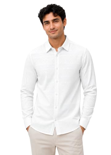 Image of The Kab's Men Casual Shirt | Textured Cotton Fabric Regular Fit Shirts for Men Stylish | Full Sleeve Shirt for Man | Comfortable Breathable Fabric | Perfect for Casual Office and Outing Wear