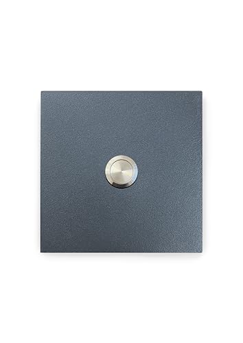 KTC-Home PREMIUM Türklingel Anthrazit - Flacher Drucktaster - Größe: 10x10cm - RAL 7016 - UV & Witterungsbeständig - Pulverbeschichtet