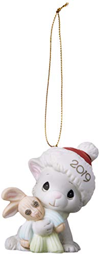 Precious Moments Kitty Cuddles 2019 Dated Bisque Porcelain Cat Christmas 191007 Ornament, One Size, Multi #TOP1