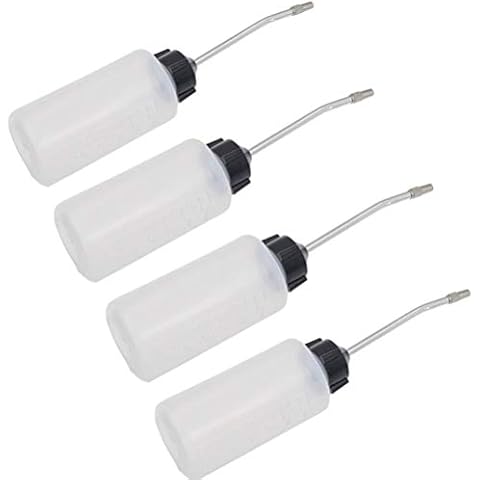 Eshylala 4 Pack Sewing Machine Oiler 120ml Oil Dispenser with Long Angled Spout, Extended Spout oil Bottle for DIY Craft Cover