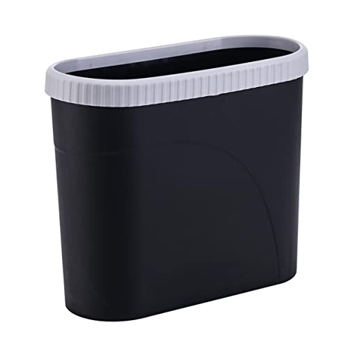 Caneca de basura rectangular negra para cocina y baño