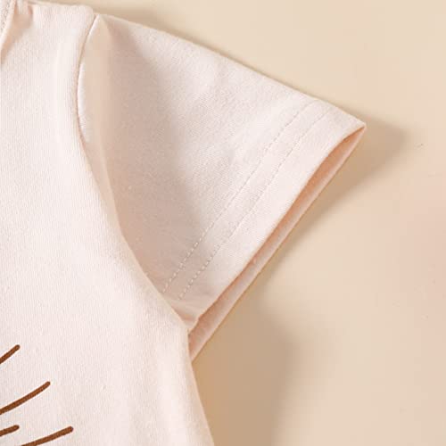 Calça infantil 4 anos de verão manga curta com estampa de sol shorts casuais 2 peças roupa de moleto