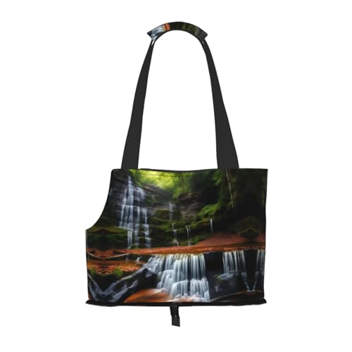 Waterfall View Pet Tote Bag - Waterproof and Wear-Resistant Portable Shoulder Bag for Small Dogs and Puppies