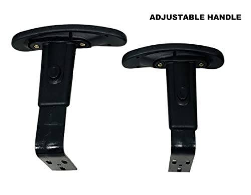 Image of GOYALSON Handle Office Chair revolving Visitor Chair Durable Handle Set nut Bolts & Key fit to Every Chair (Black, Adjustable Handle with Circular Pad)