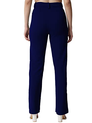 Image of KOTTY Women Polyester Blend Solid Trousers