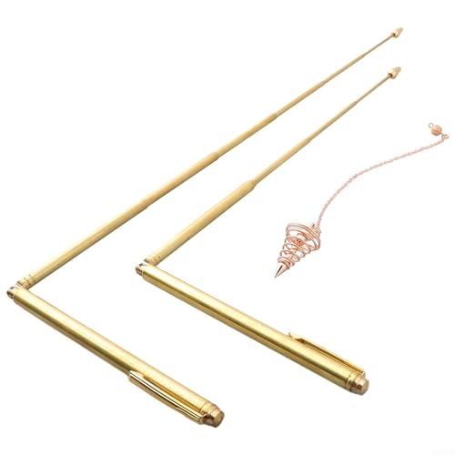99.9% Copper Detector Rod, Copper Dowsing Rod, Metal Rods +pendulum Pendant for Treasure Hunting Tools for Ghost-Hunting Tools, Divining Water, Treasure, Buried Items Etc(4PCS)