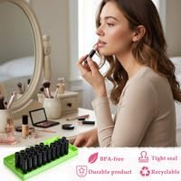 100 Pack Plastic Lip Balm Tubes with Filling Tray and Spatula Set 0.176 Oz/5g Black Empty Plastic Lipstick Tubes for Lip Gloss Container DIY for Lipstick Gloss Solid Perfume