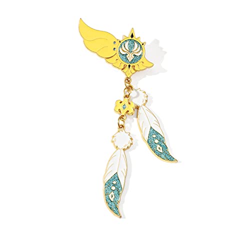 Wuhuayu Genshin Impact Vision Brosche Anemo Venti Leuchtfunkeln Multiple Auswahlmöglichkeiten(Color:EIN) Cover