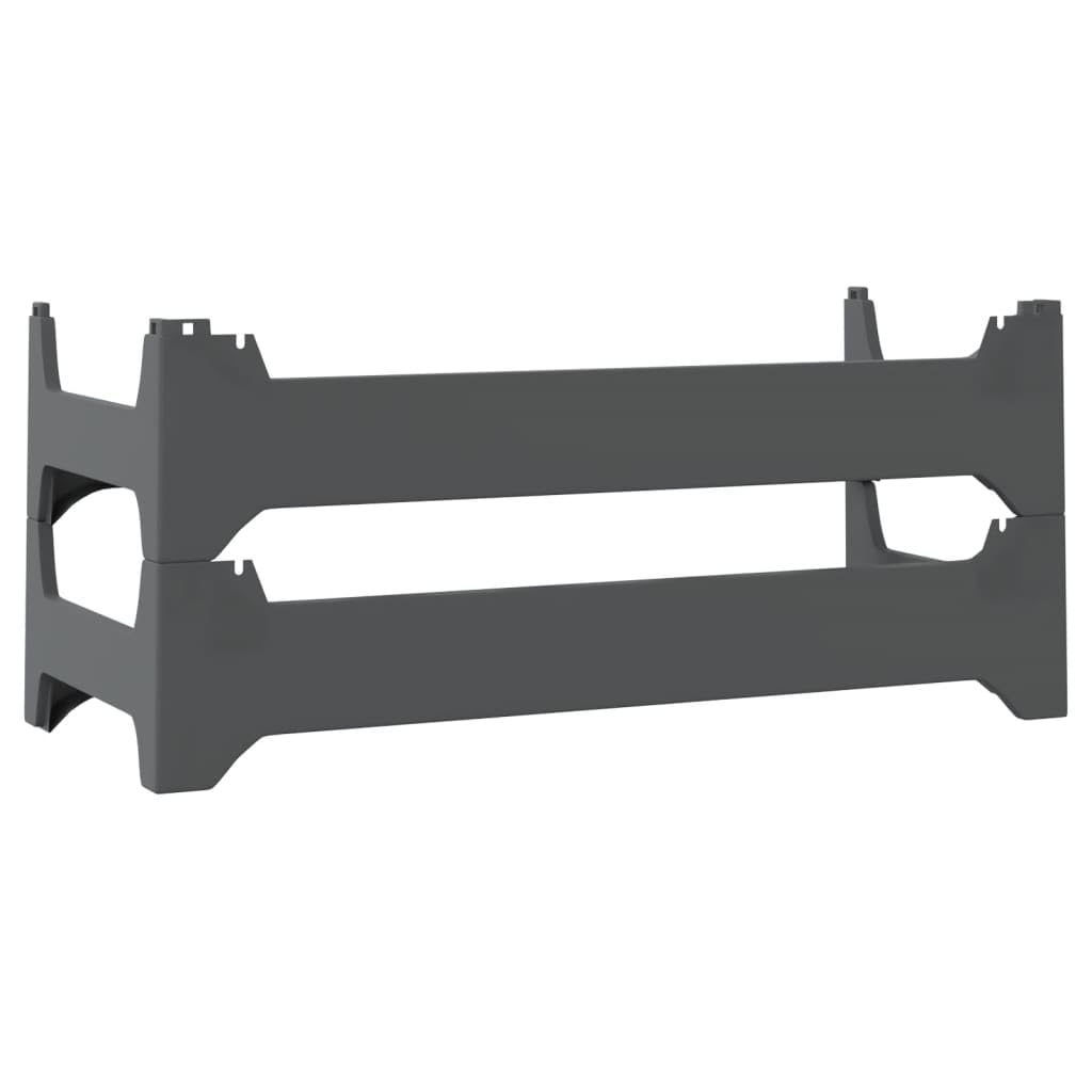 Weinregal für 12 Flaschen aus Polypropylen stapelbar, 60 x 26 x 26 cm, anthrazit, freistehend und platzsparend für Küche, Keller, Bar, Weinschrank und Hausbar Aufbewahrung