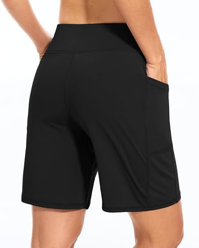 Blouty Women's 7" Bermuda Shorts with Pockets High Waisted Stretch Athletic Long Shorts for Women Workout Casual2