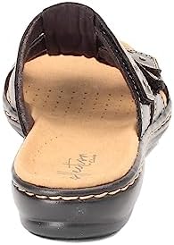 Clarks womens Leisa Spring Sandal, Black Leather, 6.5 US | Image 4