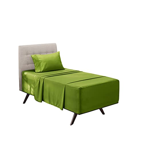 Image of Hearth & Harbor Extra Deep Pocket Twin Sheets - 3 Piece Hotel Luxury Twin Sheet Set Fits Up to 24 inch Mattress - Ultra Soft Luxury Twin Bed Sheet Set - Soft & Breathable, Twin, Calla Green