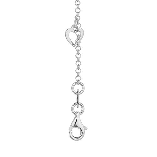 Sterling Silver Jewelry - Rhodium Plated 925 Stamp - Dangling Open and Close Heart Charm Anklet - Foot Jewelry Stylish Beautifully Designed - 9" Long + 1" Extender3