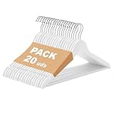 MERCURY TEXTIL - Perchas Ropa de Madera Natural, 20 Unidades)