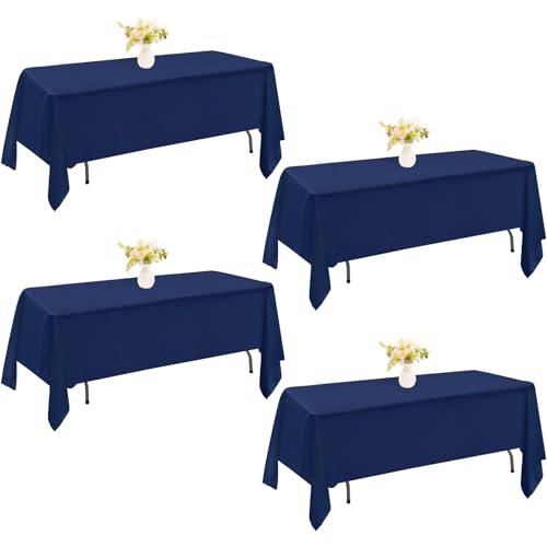 Navy Blue 4-Pack Polyester Tablecloths 60x102 in