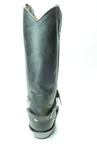 Sendra Boots 3091 Seta Zwart Dames Heren Biker Western Cowboy Laarzen Handgemaakt Vierkante Neus Leren Zool Schuine Hak Treklussen Echt Leer - Afbeelding 3