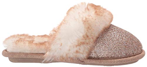 Jessica Simpson Girls Comfy Slippers - Cute Faux Fur Slip-On Shoes Memory Foam House Slipper, Gold, Small #TOP5