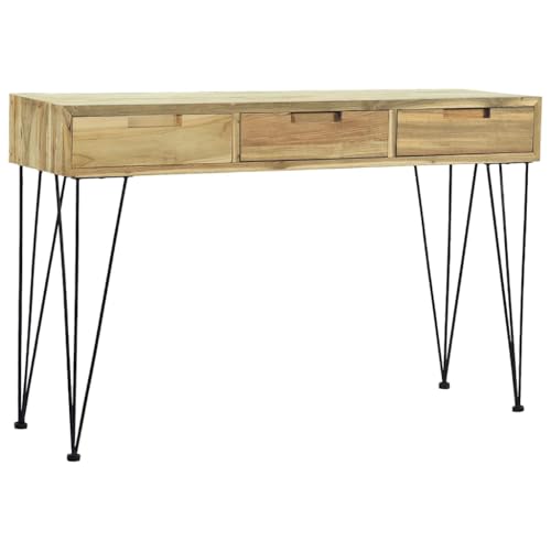 vidaXL Teck Massif Table Console Entrée Couloir Bureau Salon Maison Intérieur