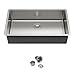 33 Inch Undermount Kitchen Sink - Funmier 33 x 19 Undermount Kitchen Sinks Stainless Steel 16 Gauge Single Bowl Under Mount Deep Basin Handmade with Offset Drainer