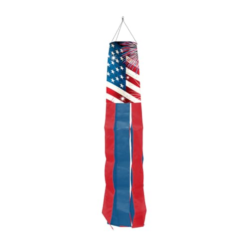 Briarwood Lane Summer Stars and Stripes Windsock Wind Twister 40x6 for Summer Wind Spinner