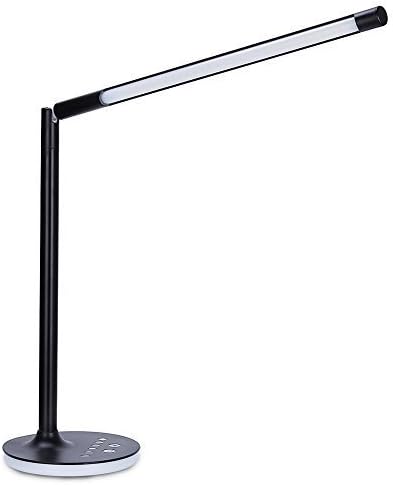 GHB LED 9W Schreibtischlampe 6 Helligkeitsstufen 90° drehbar Leselicht LED Tischlampe Schwarz [Energieklasse A+]