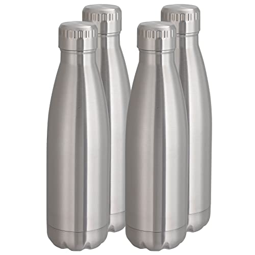 VEGOND Botellas de Agua de Acero Inoxidable 17oz, Paquete de 4, Botellas Deportivas Reutilizables con Aislamiento de Doble Pared, Libre de BPA, Para Camping y Gimnasio