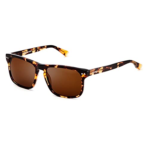MVMT Reveler | Non-Polarized Rectangular Men's Sunglasses | Amber Tortoise | 57 mm
