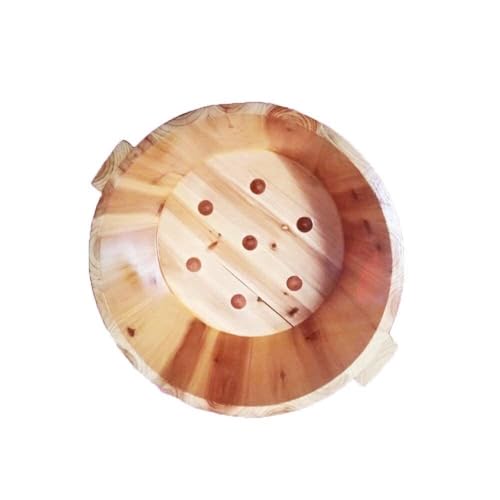 Bañera para pies y cubo de pedicura de madera natural