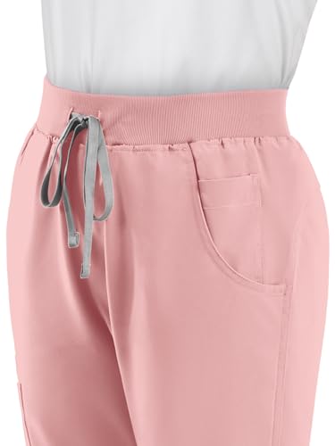 Image of Scrub Pants for Women - Straight Leg Medical Scrub Pants with 6 Pockets - Drawstring Soft Stretch Women Scrub Pant