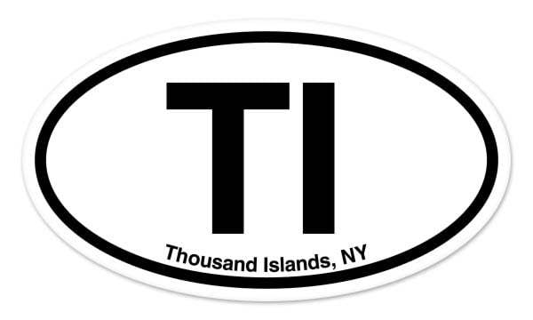 TI Thousand Islands New York Oval Vinyl Car Bumper Window Sticker 3
