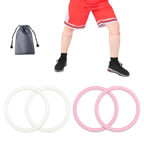 Image of Gosknor 4pcs Silicone Patellar Tendon Support Straps (Pink, Luminous White)