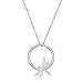 Sterling Silver Dragonfly Circle Pendant Necklace, 18"