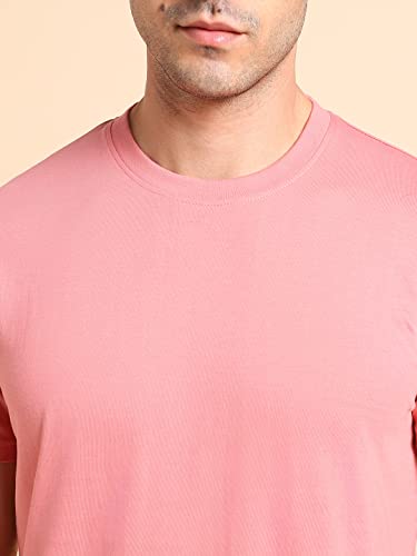 Image of Dennis Lingo Men's Cotton Slim Fit Solid Round Neck T-Shirt